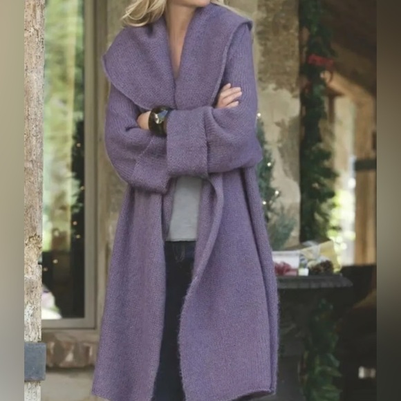 Soft Surroundings Sweaters - Soft Surroundings Soft Purple Wool/ Mohair Blend Duster SZ Large